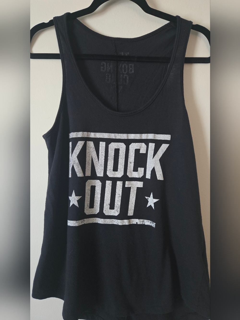 Black Graphic 'KNOCK OUT' Tank Top~Title BOXING